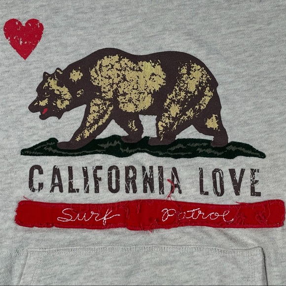 Reflex California Republic medium grey sweatshirt image on front kangaroo pocket - Picture 2 of 8